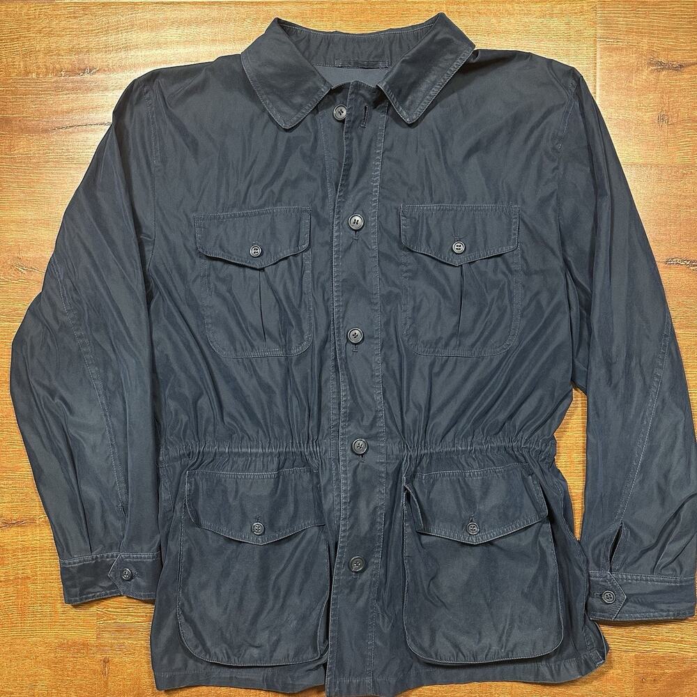 Valstar Field Jacket Mens 52 XL Navy Blue Ultrafine Microfiber Italy Belseta